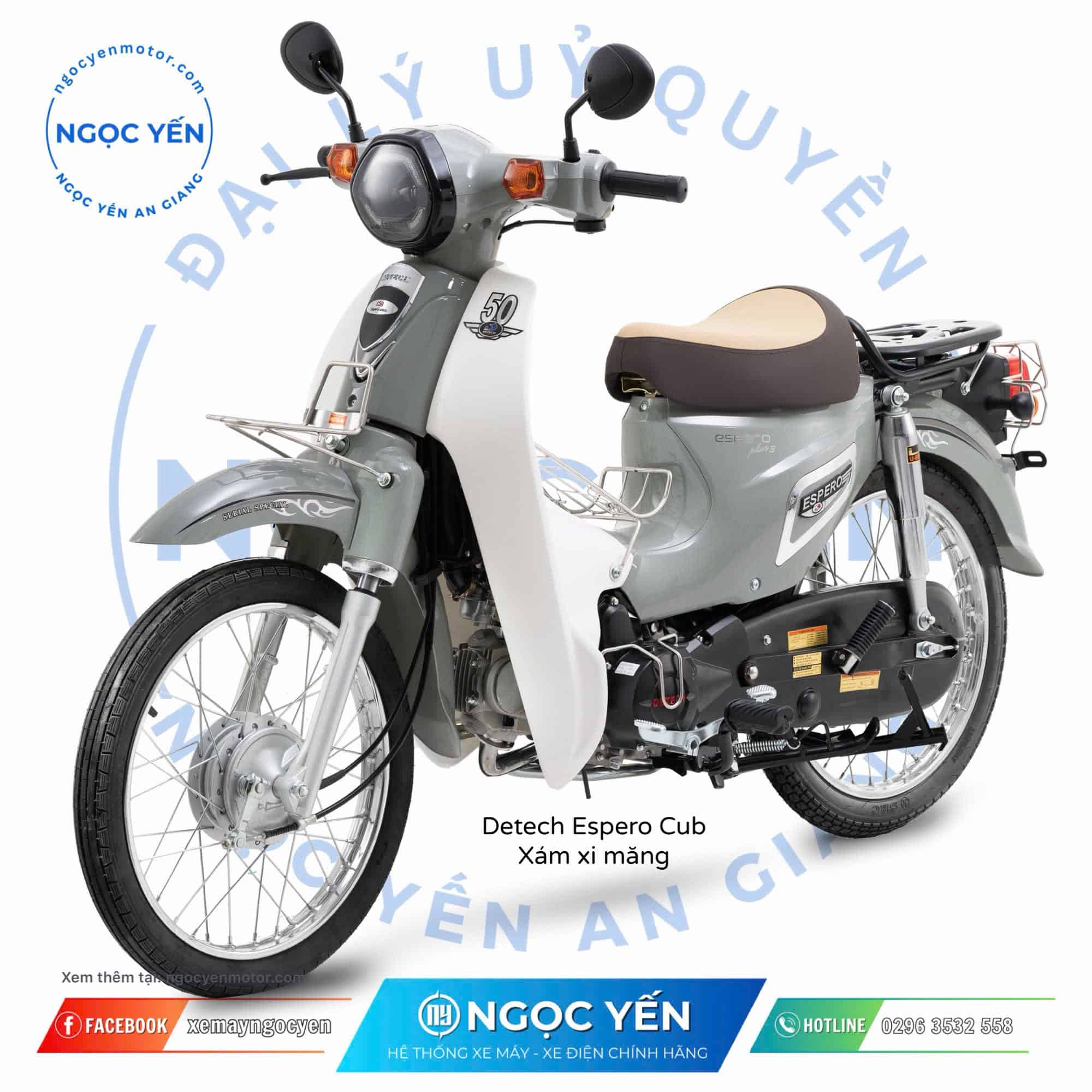 Xe máy 50cc Detech Espero Cub Kim Cương, mẫu xe cổ điển phù hợp cho người yêu thích phong cách retro.