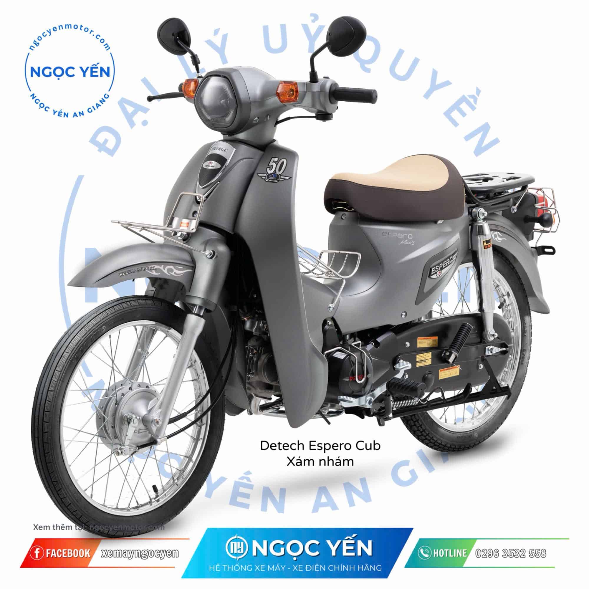 Xe máy 50cc Detech Espero Cub Kim Cương, mẫu xe nhỏ gọn phù hợp di chuyển hàng ngày.