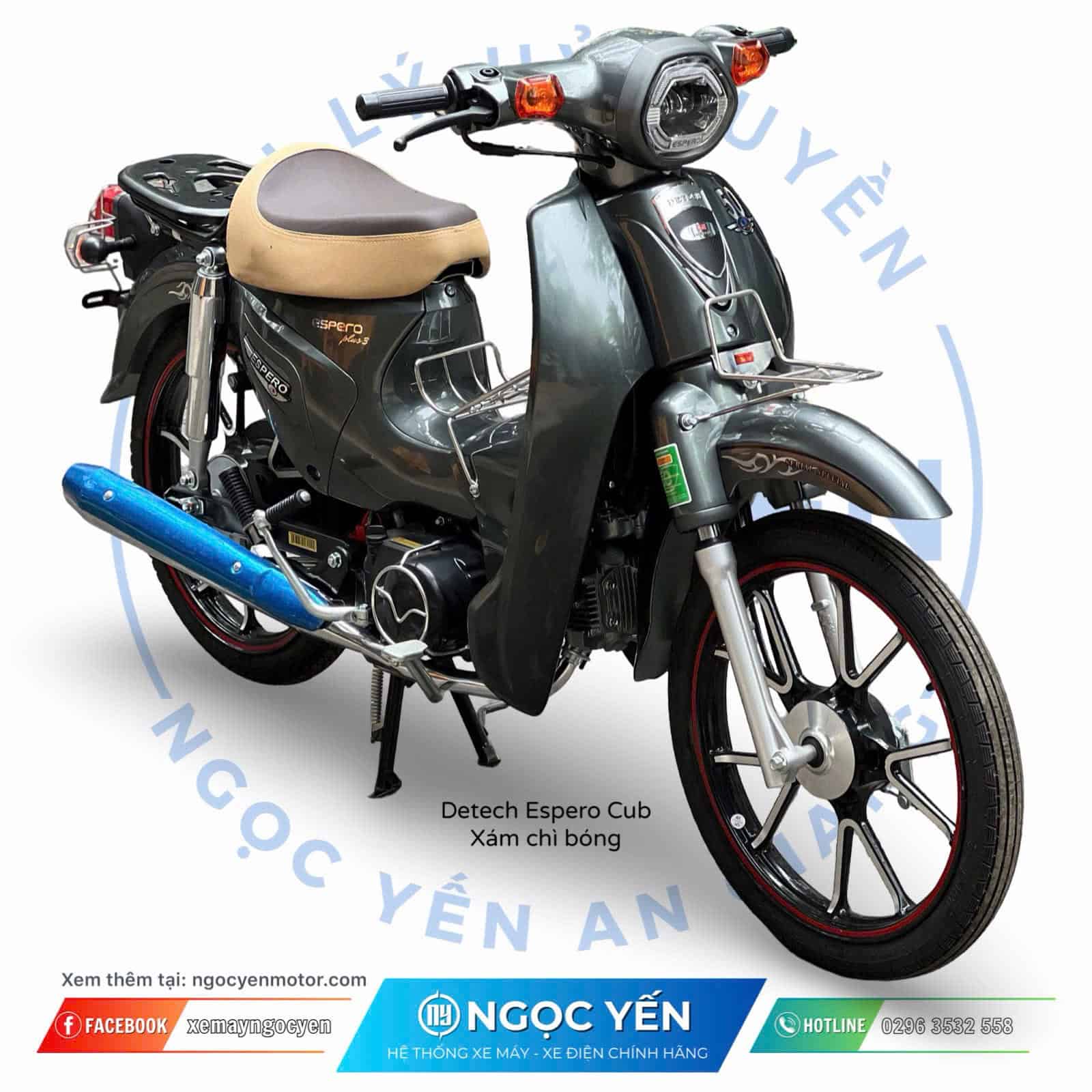 Xe máy 50cc Detech Espero Cub Kim Cương, kiểu dáng đẹp, phù hợp di chuyển hàng ngày.