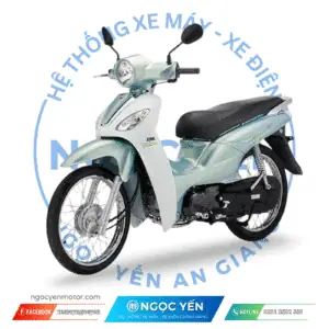 Xe máy 50cc SYM Angela màu trắng, thiết kế nhỏ gọn phù hợp di chuyển hàng ngày.