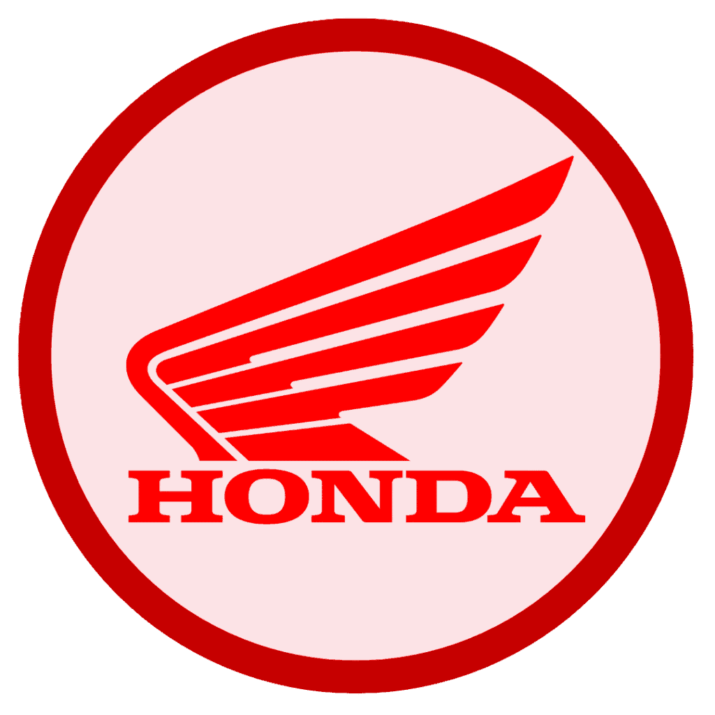 Biểu tượng Honda với hình cánh chim màu đỏ và trắng.