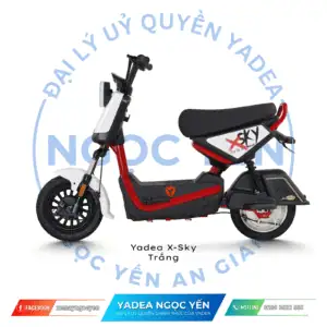 Xe đạp điện Yadea X-Sky màu trắng, thiết kế hiện đại phù hợp cho người dùng trẻ.