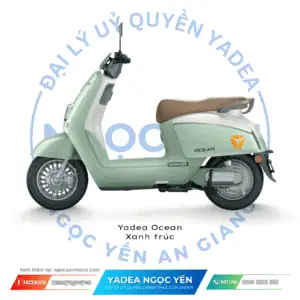 Xe điện Yadea Ocean màu xanh mướt, kiểu dáng đẹp, phù hợp di chuyển hàng ngày.
