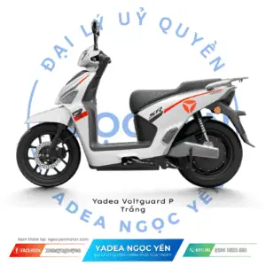 Xe điện Yadea Voltguard P màu trắng, thiết kế hiện đại, phù hợp di chuyển hàng ngày.
