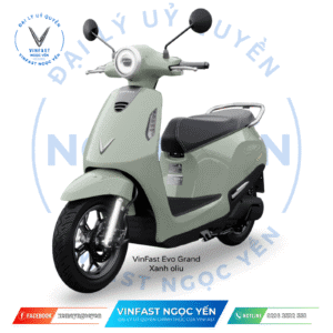 Xe điện VinFast Evo Grand màu xanh oliu, thiết kế hiện đại, phù hợp di chuyển hàng ngày.