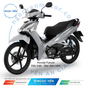 Xe máy Honda Future 2026 màu bạc đen xám, thiết kế hiện đại, phù hợp di chuyển hàng ngày.