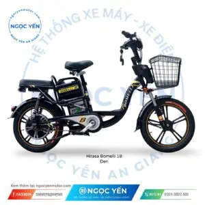 Xe đạp điện Hitasa Bomelli 18 màu đen, thiết kế hiện đại, phù hợp di chuyển hàng ngày.