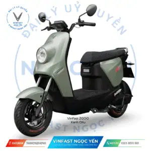 Xe điện VinFast ZGOO màu xanh oliu, thiết kế hiện đại, thân thiện môi trường. Phù hợp di chuyển tron.