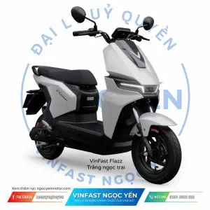 Xe điện VinFast Flazz màu trắng, thiết kế nhỏ gọn phù hợp di chuyển trong thành phố.
