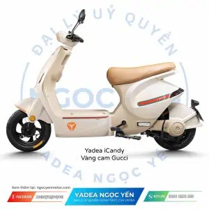 Xe đạp điện Yadea iCandy màu vàng cam Gucci.