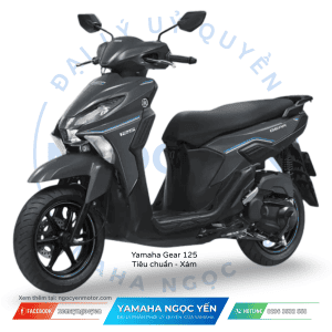 Xe máy Yamaha Gear 125 màu xám, kiểu dáng thể thao, phù hợp di chuyển hàng ngày.