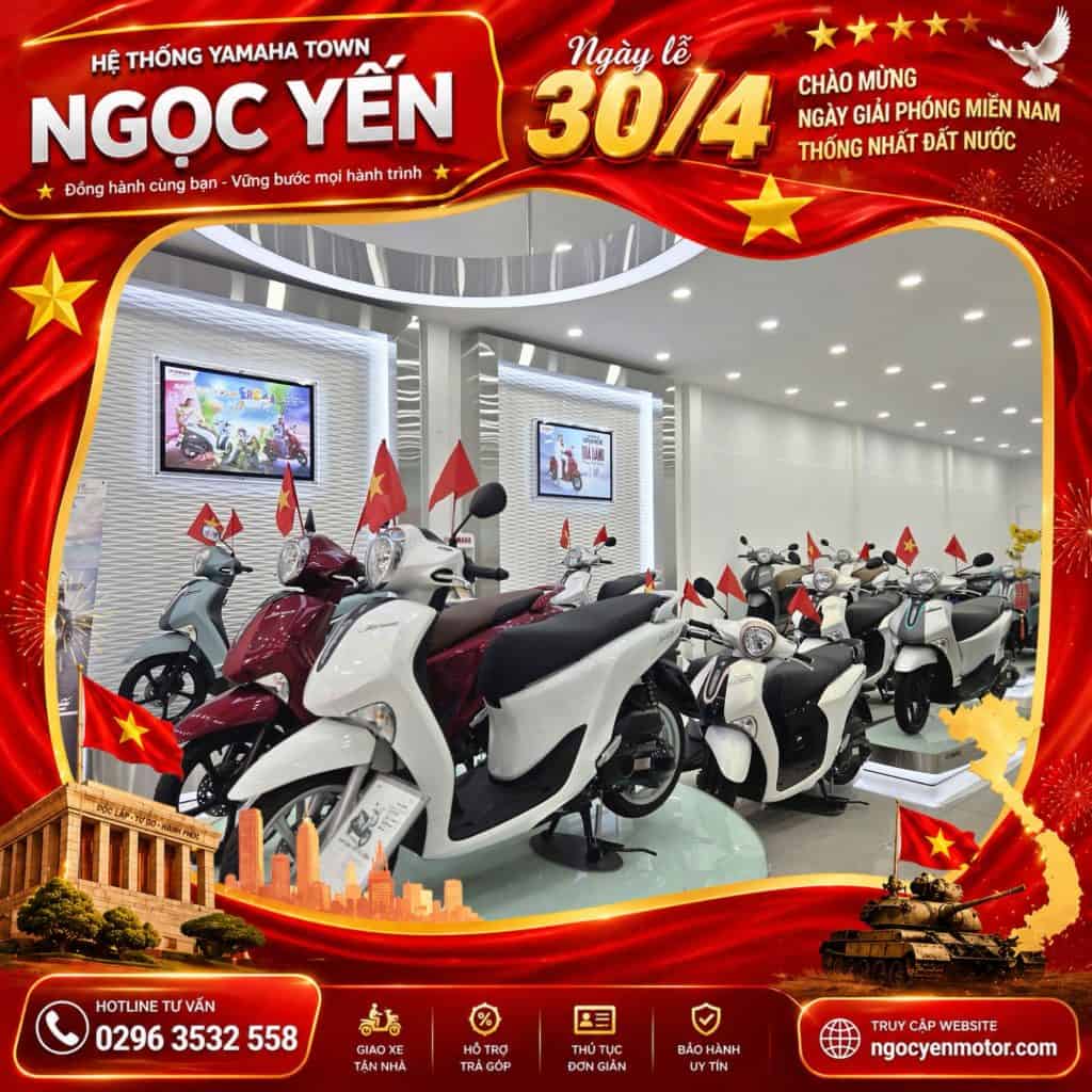 Các mẫu xe máy Yamaha mới nhất trưng bày tại Ngọc Yến, phù hợp cho mọi nhu cầu di chuyển.
