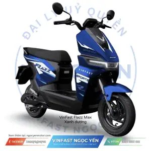 Xe máy điện VinFast Flazz Max màu xanh dương, thiết kế thể thao, hiện đại.