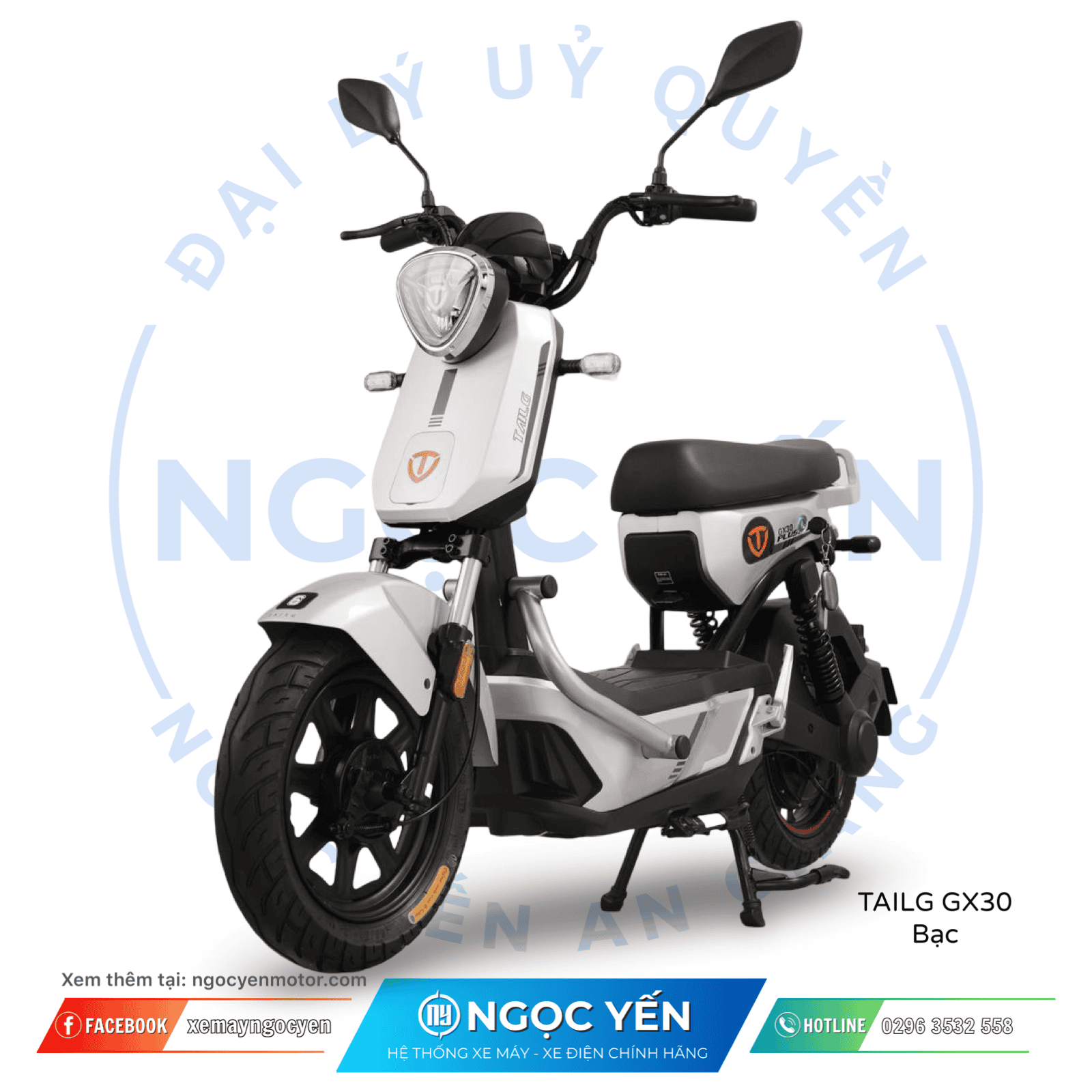 Xe điện TAILG GX30 màu trắng, thiết kế hiện đại, phù hợp di chuyển hàng ngày.