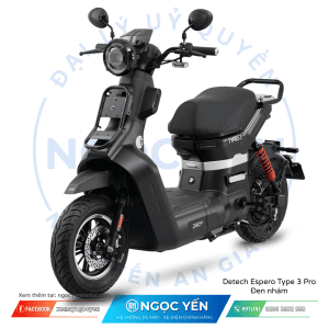 Xe điện Detech Espero Type 3 Pro màu đen, thiết kế hiện đại, phù hợp di chuyển đô thị.