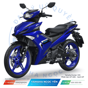 Xe máy Yamaha Exciter 155 màu xanh GP, thiết kế thể thao, hiện đại.