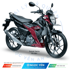 Xe máy Suzuki Satria màu đỏ đen, kiểu dáng thể thao, phù hợp đi phố và địa hình nhẹ.