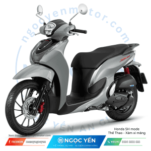 Xe máy Honda SH Mode màu xám đen, thiết kế hiện đại, phù hợp di chuyển hàng ngày.